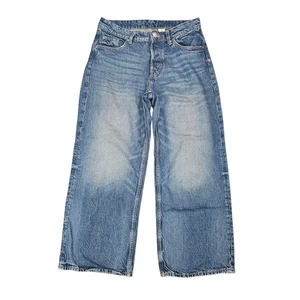 H&M High Waist Baggy Wide Leg Jeans Medium Wash Loose Fit Gr. 4 Button Fly - Bild 1 von 5