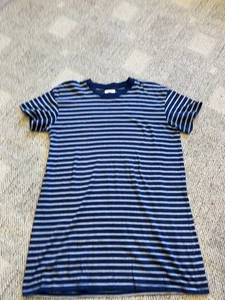 Vestido Camisa Madewell Tina Rayas Manga Corta Nochecer Arena Dune Mujeres XL Azul - Imagen 1 de 5