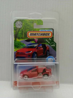 Matchbox Moving Parts 2019 - Tesla Model X - Red - New in Protector Rare! - Image 1 of 4