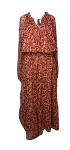 Laurel Grey Peasant Style Oversized Maxi Dress Sz XL Lined Rust See Measurements - Picture 1 of 13