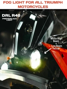FOG LIGHT DRL R40 FIT FOR ALL TRIUMPH MOTORCYCLES - Picture 1 of 8