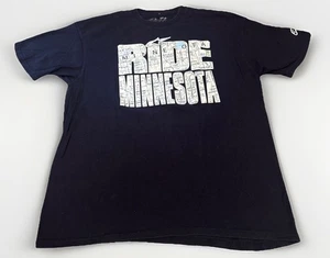 Alpinestars AStars Ride Minnesota Map Print Black Motorcycle T-Shirt XL - Picture 1 of 5
