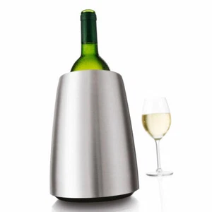 Refrigeratore vino attivo Vacu Vin elegante acciaio inox radiatore bottiglie cappotto refrigerante supporto refrigeratore - Foto 1 di 3