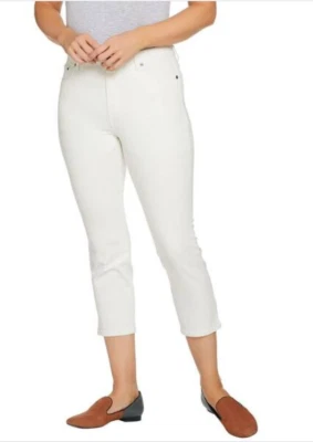LOGO by LORI GOLDSTEIN - Stretch Twill Crop Pants - Marshmallow - 10 - Image 1 of 3