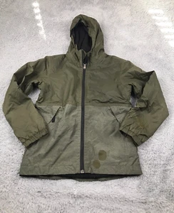 The North Face Warm Storm Jacket Boys M Green Sherpa Lined Hooded Rain Coat - Picture 1 of 12