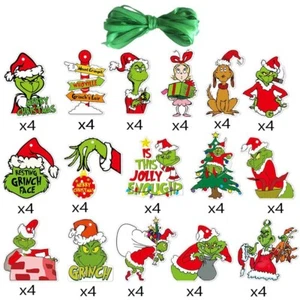 64 Piece Merry Christmas Grinch Ornaments Tree Hanging Decoration Figure Pendant - Picture 1 of 4