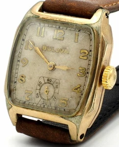 Vintage BULOVA Watch 15 Jewels Cal 10AE 10K GRP Case. Runs. New Strap - Picture 1 of 8