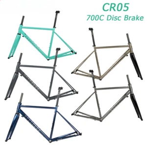 700C Road Bike Frameset with Carbon Fork Thru Axle Disc Brake Bicycle Frame  - Picture 1 of 27