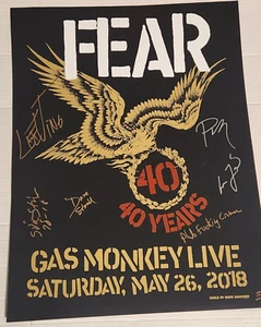 Fear - Póster de la gira del 40 aniversario - Firmado por la banda completa - Numerado 50/80 - Imagen 1 de 8