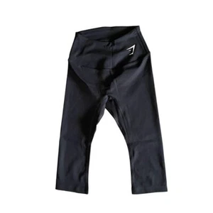 Gymshark Women's Cropped Leggings Black High Rise Activewear Training - Picture 1 of 4