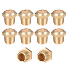 Brass Exhaust Muffler, 1/8&quot; G Male Thread Bronze Muffler w Brass Body Flat 10pcs