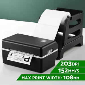 Thermal Label Printer Shipping Address Barcode USB Label Maker with Stand - Picture 1 of 8