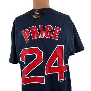 Majestic David Price Jersey T Shirt Mens Size L Boston Red Sox MLB Baseball Blue - Picture 1 of 4