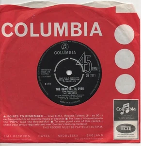 THE SEEKERS the carnival is over*we shall not be moved 1965 UK COLUMBIA 45 - Bild 1 von 4