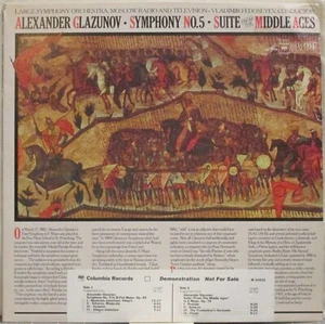 GLAZUNOV Symphony No 5 /Suite from the Middle Ages LP Moscow SO, Fedoseyev—Promo - Picture 1 of 1