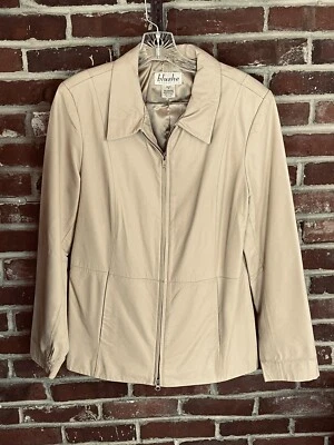 Винтажная кожаная куртка на молнии Blushe Impressions 80-е 90-е Y2K ретро опрятная - Изображение 1 из 4