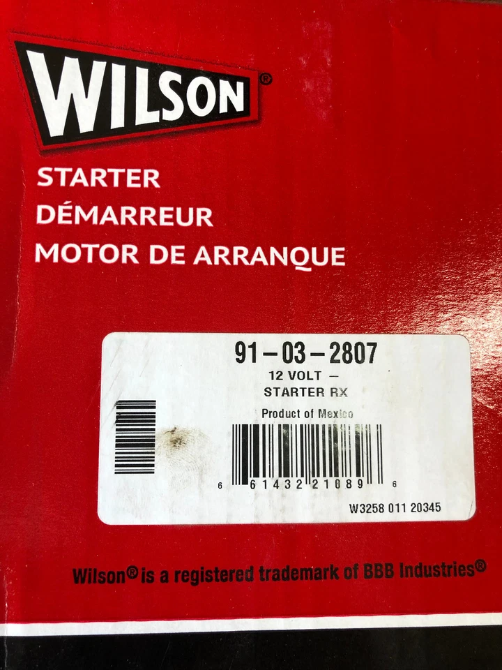 NEW WILSON 91-03-2807 HD ROTATING 1.8 HP SERIES STARTER MOTOR 12v OFF SET Foto 1 de 1
