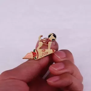 Astronaut Laika Space Dog CCCP Soviet Union USSR Enamel Pin Badge Jewelry Replic - Picture 1 of 4