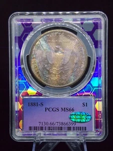 US 1881-S SAN FRANCISCO MORGAN SILVER DOLLAR SLABBED PCGS&CAC MS 66 - Picture 1 of 2