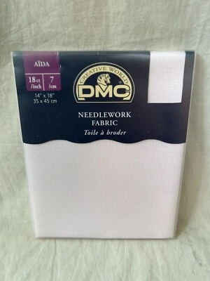 DMC Creative World Needlework Fabric 14" x 18"  18 ct inch 7 cm New Baby Pink - Image 1 of 2