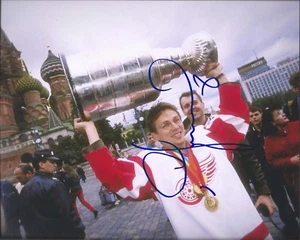 Foto firmada de Detroit Red Wings IGOR LARIONOV 8x10 - Imagen 1 de 1
