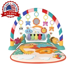 Gimnasio Para Bebe Con Piano De Patada Tapete Con 5 Juguetes Sensoriales De Bebe - Picture 1 of 8
