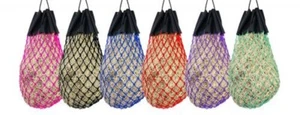 Easy-Fill Nylon SLOW FEED HEUNETZBEUTEL mit Kordelzugverschluss Pferdestall 6 FARBEN - Bild 1 von 7
