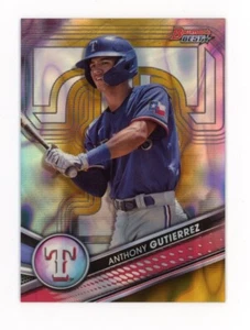 2022 Bowman's Best Anthony Gutierrez Rookie RC GOLD REFRACTOR #/75 Texas Rangers - Bild 1 von 2