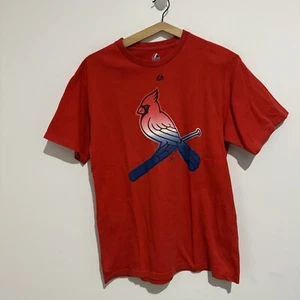 St Louis Cardinals MLB Majestic Bird Logo T-Shirt Red Men’s Size L - Picture 1 of 4