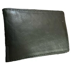 Vintage Real Leather Men’s Black Bifold Wallet vtd - Picture 1 of 4