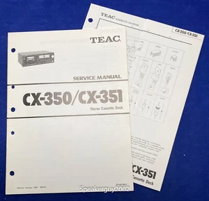 Original TEAC CX-350 CX-351 Cassette Service Manual - Schematic - Picture 1 of 1