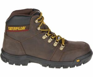 Mens Caterpillar Outline ST Steel Toe SR Slip Resistant Boots P90803 Seal Brown