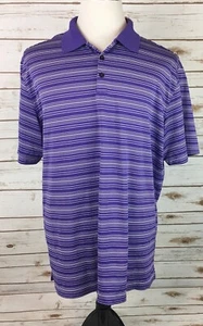 Nike Golf Polo Shirt Mens XXL 100% Polyester S/Sleeve Purple Stripe Pullover - Bild 1 von 12