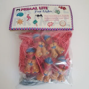 VTG Plastic Mold Primal Lite 10 Cowboy Covers String Lights 14 Ft Christmas NEW - Picture 1 of 8
