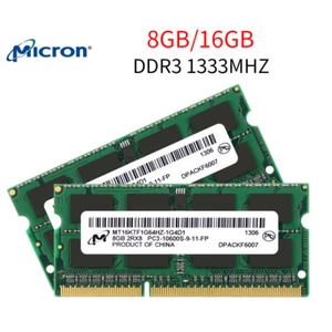 Micron 16GB 8GB 4GB PC3-10600S DDR3 1333MHz 204Pin SODIMM Laptop Memory RAM LOT - Picture 1 of 13