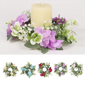 Hydrangea Candle Rings Wreaths Floral Candle Ring Candlerings For Pillar Candle - Picture 1 of 13