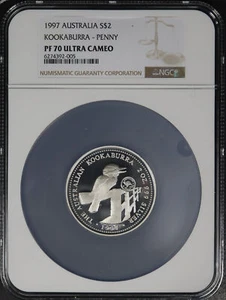 1997 Australia $2 Silver Kookaburra with Penny Privy NGC PF-70 UC Pop 2! - Picture 1 of 2