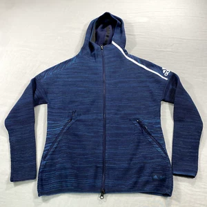 Adidas Jacket Womens Small Blue ZNE Performance Parley Hoodie Full Zip Training - Picture 1 of 14