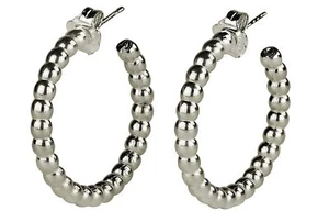 SILBERMOOS Damen Ohrringe Creolen rund offen Kugeln 925 Sterling Silber - Bild 1 von 6