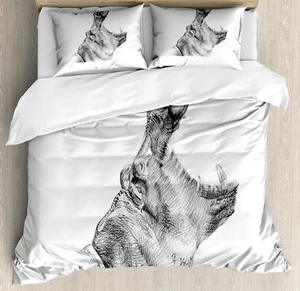 Hippo Duvet Cover Set Twin Queen King Sizes with Pillow Shams Bedding - Picture 1 of 78
