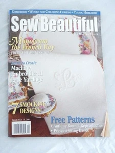 Martha Pullen Sew Beautiful Magazine Mar Apr 2001  Patterns Inc Heirloom 75 - Picture 1 of 1