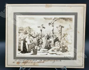 Artist Berthold Imhoff "Crucifixion" Mounted Photo St. Walburg, Sask Canada - Picture 1 of 9