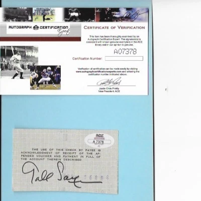 NFL FOOTBALL HOF'ER GALE SAYERS CHICAGO BEARS AUTÓGRAFO FIRMADO CERTIFICADO DE AUTENTICIDAD PARCIAL Foto 1 de 2