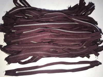 Lote De Colección De 30 Cremalleras De Aluminio Garra Aprox. "Vino lengüeta de doble anillo cerrado de 10""" Foto 1 de 4