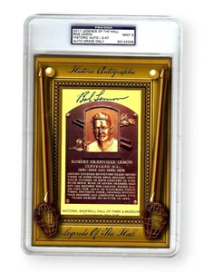 Bob Lemon Signed Autographed Hall of Fame Postcard Auto Grade 9 PSA 2/47 - Picture 1 of 2