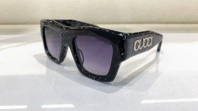 GUCCI GG2430 Y2K Rectangle Sunglasses Green Clear Optyl Used | eBay