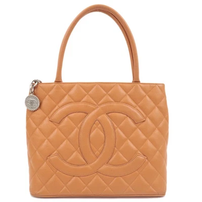 Bolso Medallón Chanel Matelasse Piel Caviar Naranja Plata HDW A01804 Foto 1 de 4