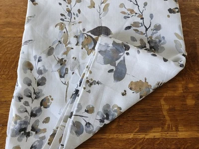 Shower Curtain NWOT White Brown Gray 72"x72" Unlined Unbranded Hang With Hooks - Image 1 of 4