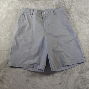 Dunning Men's Size 34 Shorts Blue Check Chino Golf Casual Cotton Coolmax Preppy - Picture 1 of 12