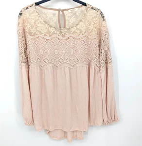 Sundance Bluse Damen XS Rosa Spitze Häkel Langarm Bauern Boho Oberteil USA - Bild 1 von 11